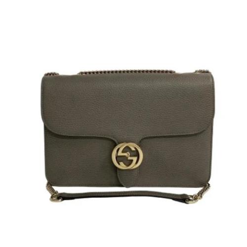 Pre-owned Leather gucci-bags Gucci Vintage , Gray , Dames