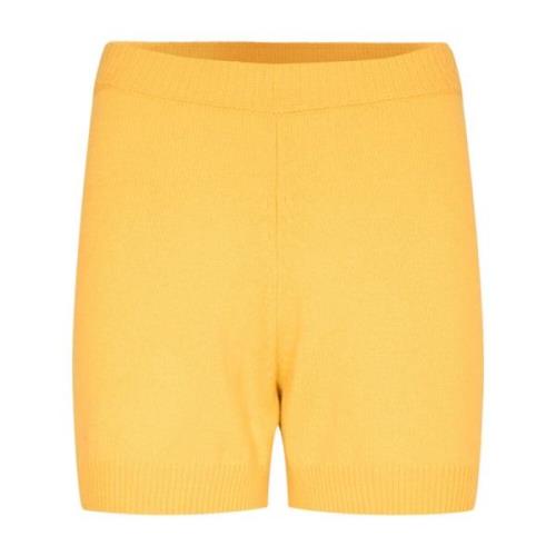 Elastische Wollen Shorts Designers Remix , Yellow , Dames