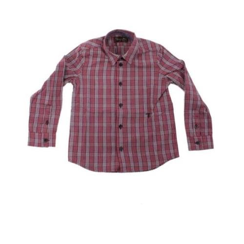 Junior Jongens Rode Katoenen Overhemd Trussardi , Red , Unisex