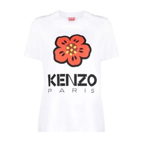 Bloemenprint T-shirt Kenzo , White , Dames
