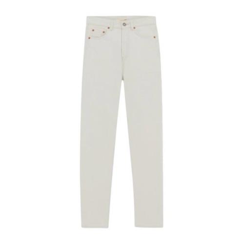Hoge Taille Slim Fit Jeans Saint Laurent , White , Dames