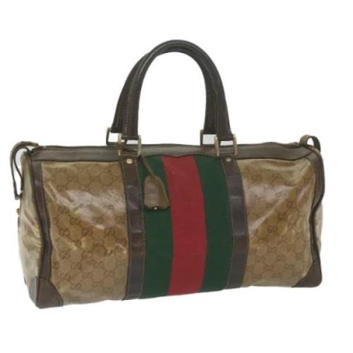 Pre-owned Canvas travel-bags Gucci Vintage , Beige , Dames
