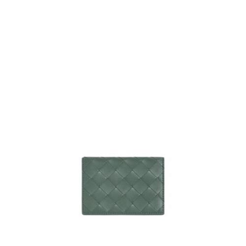 Groene portemonnee van lamsskin met drukknoopsluiting Bottega Veneta ,...
