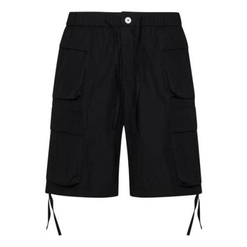 Zwarte Shorts met Trekkoord en Multipockets Bonsai , Black , Heren