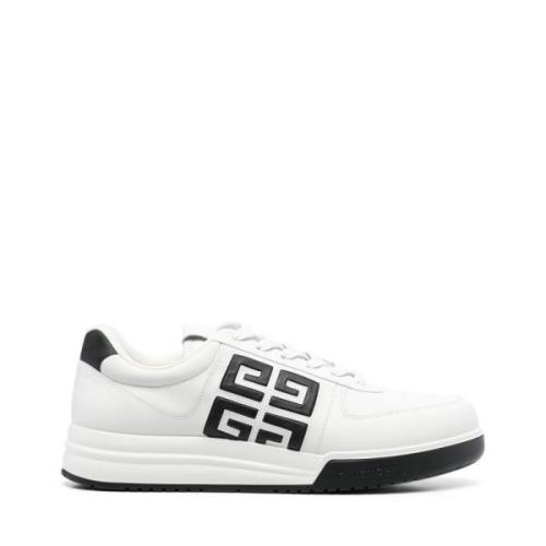 Contrasterende-Logo Leren Sneakers Givenchy , White , Heren