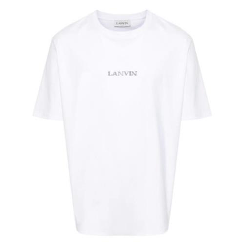 Geborduurde Unisex T-shirts en Polos Lanvin , White , Heren