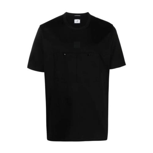 Zwart Jersey T-shirt met Logo Print en Voorzakken C.p. Company , Black...