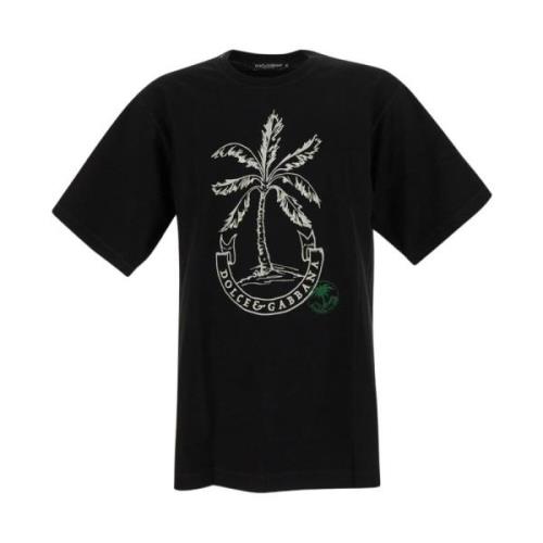 Katoenen T-shirt Dolce & Gabbana , Black , Heren