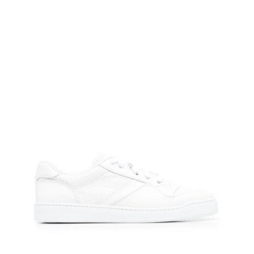 Premium Leren Lage Sneakers voor Heren Doucal's , White , Heren