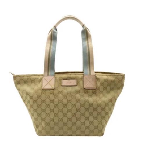 Pre-owned Canvas totes Gucci Vintage , Beige , Dames