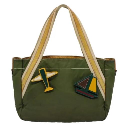 Pre-owned Fabric totes Prada Vintage , Green , Dames