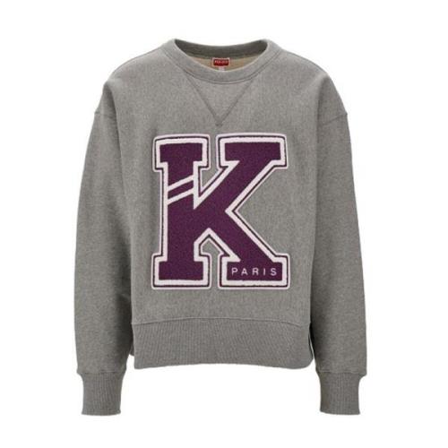 Grijze Katoenen Sweatshirt met Patchdetails Kenzo , Gray , Heren