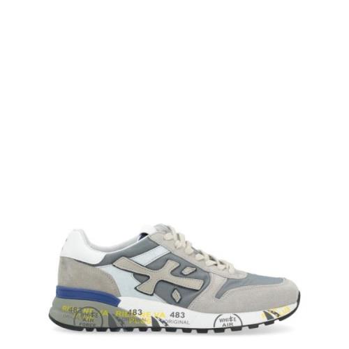 Grijze Mick Sneaker met witte en blauwe details Premiata , Gray , Here...