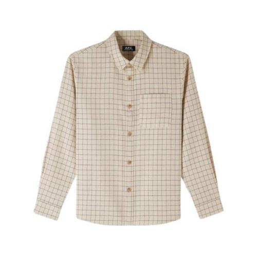 Stijlvolle Button-Down Overshirt A.p.c. , White , Heren