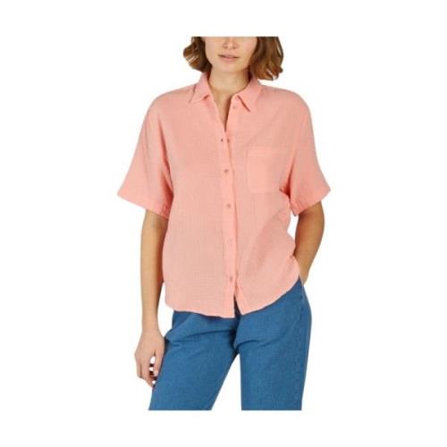 Corail Ventura Shirt - Klassieke Snit, Korte Mouwen Masscob , Red , Da...