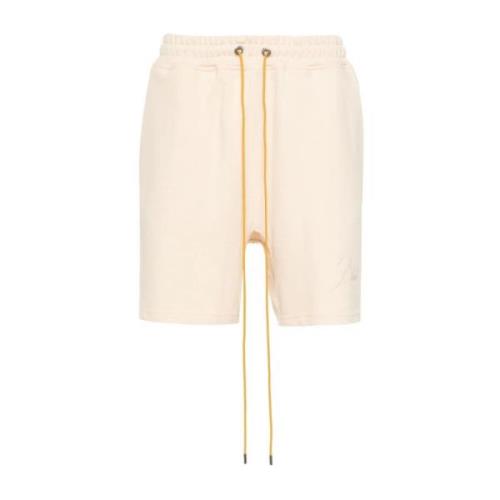 Witte Katoenen Shorts met Elastische Tailleband Rhude , White , Heren