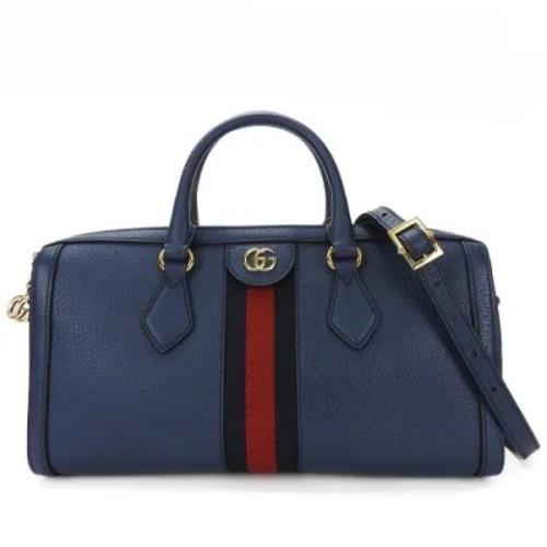 Pre-owned Leather crossbody-bags Gucci Vintage , Blue , Dames