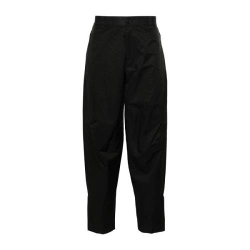 Zwarte Katoenen Broek met Logo Patch Lanvin , Black , Heren