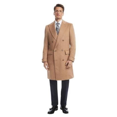 Tan Kamelenharen Jas Brooks Brothers , Beige , Heren