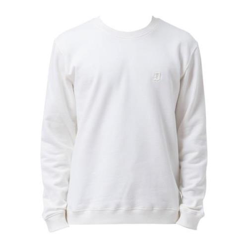 Witte Sweater met Logo Borduursel Dondup , White , Heren