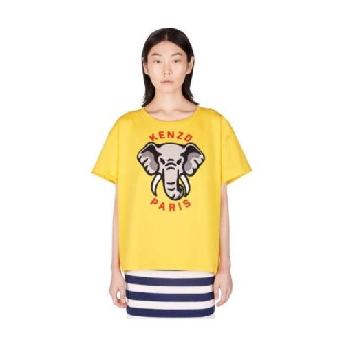 T-Shirt met geborduurd motief Kenzo , Yellow , Dames