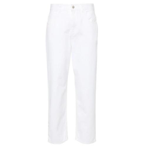 Witte high-rise cropped jeans Moncler , White , Dames