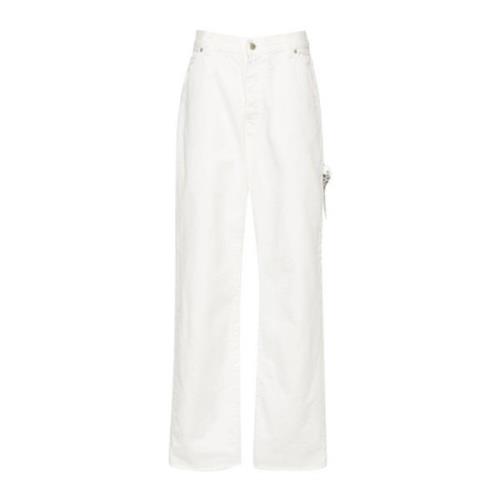 Witte jeans met wijde pijpen en kristalversiering Darkpark , White , D...