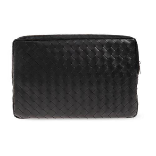 Handtas met Intrecciato weefsel Bottega Veneta , Black , Heren