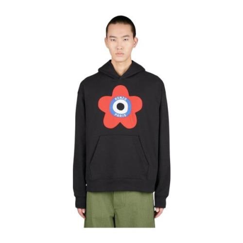 Hoodie met logo print Kenzo , Black , Heren