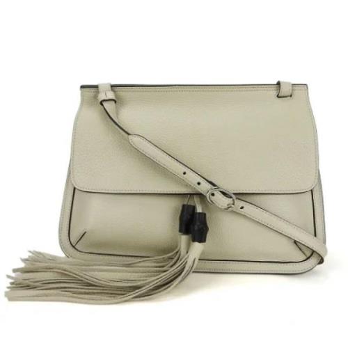 Pre-owned Leather shoulder-bags Gucci Vintage , White , Dames