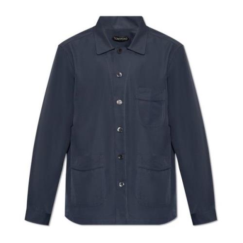 Katoenen shirt Tom Ford , Blue , Heren