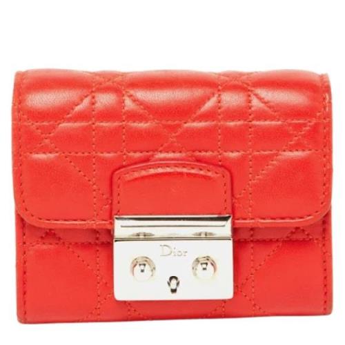 Pre-owned Leather wallets Dior Vintage , Red , Dames