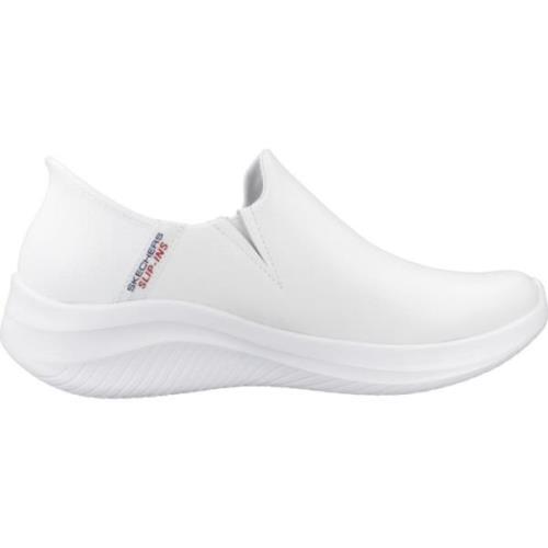 Trendy Slip-On Sneakers voor Vrouwen Skechers , White , Dames