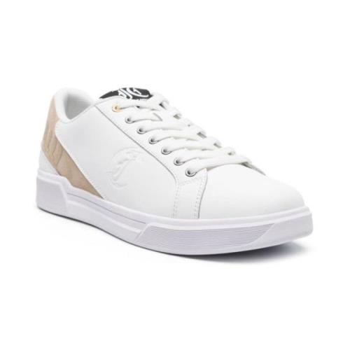 Witte Leren Sneakers Just Cavalli , White , Heren