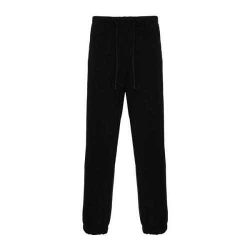 Zwarte Katoenen Fleece Broek Versace Jeans Couture , Black , Heren