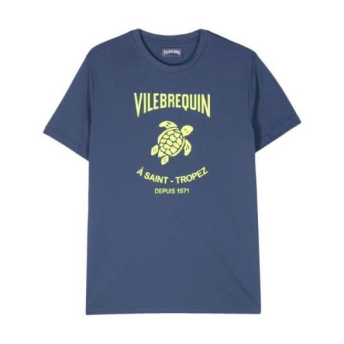 Gewassen T-shirt met Yacht Design Vilebrequin , Blue , Heren