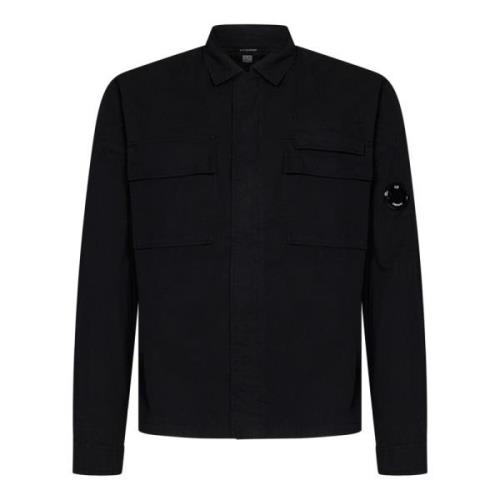 Zwarte overhemden met puntige kraag en klepzakken C.p. Company , Black...
