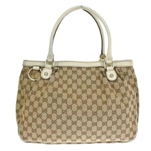 Pre-owned Canvas handbags Gucci Vintage , Beige , Dames