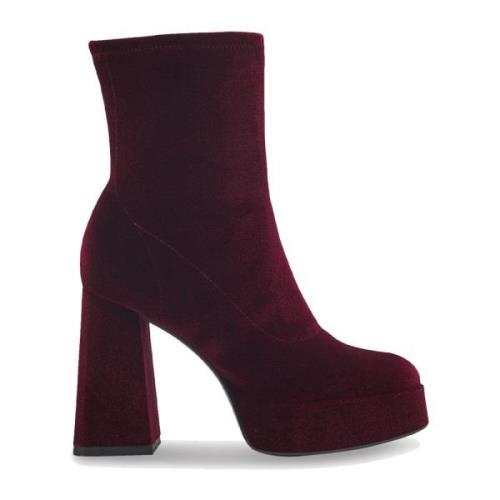 Stijlvolle Bordeaux Laarzen met Blokhak Tamaris , Red , Dames