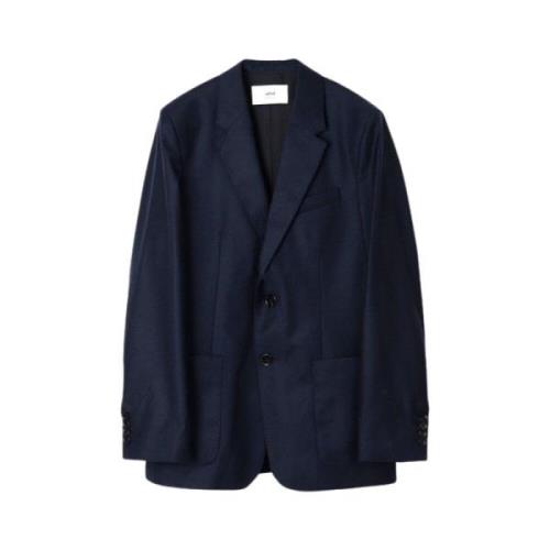 Klassieke Kraag Blazer Ami Paris , Blue , Heren