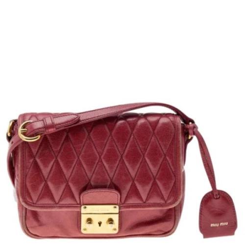 Pre-owned Leather shoulder-bags Miu Miu Pre-owned , Red , Dames