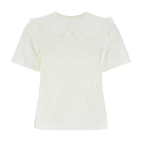 Witte katoenen T-shirt See by Chloé , White , Dames