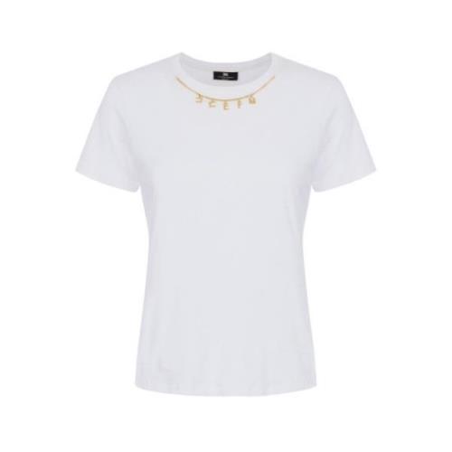 Stijlvolle T-Shirt voor Vrouwen Elisabetta Franchi , White , Dames