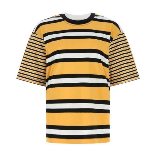 Geborduurd Oversized Katoenen T-shirt Marni , Yellow , Dames