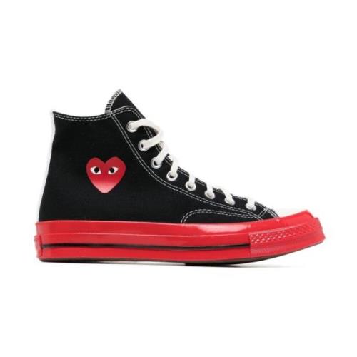 Zwarte Chuck Taylor High Sneaker met Rode Zool Comme des Garçons Play ...