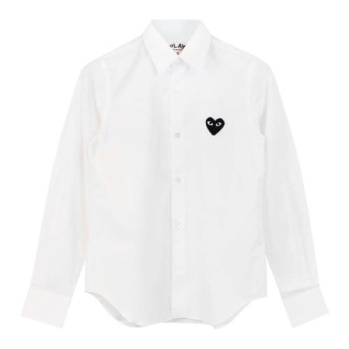 Hart Logo Wit Katoenen Shirt Comme des Garçons Play , White , Dames
