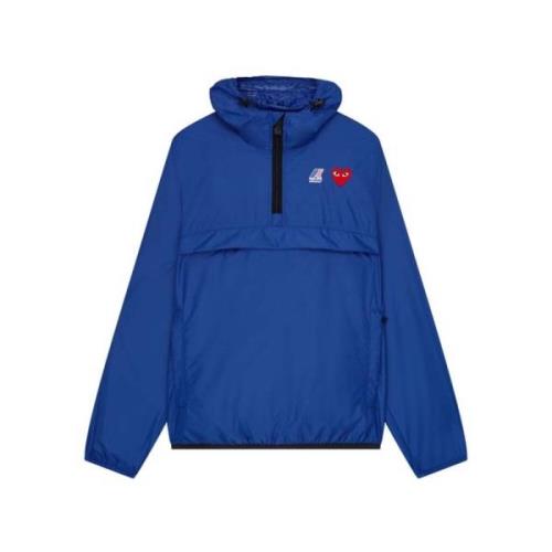 Blauwe K-Way Anorak met CDG Play Logo Comme des Garçons Play , Blue , ...