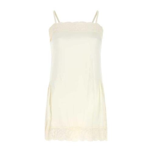 Ivoor Satijnen Mini Jurk Maison Margiela , White , Dames