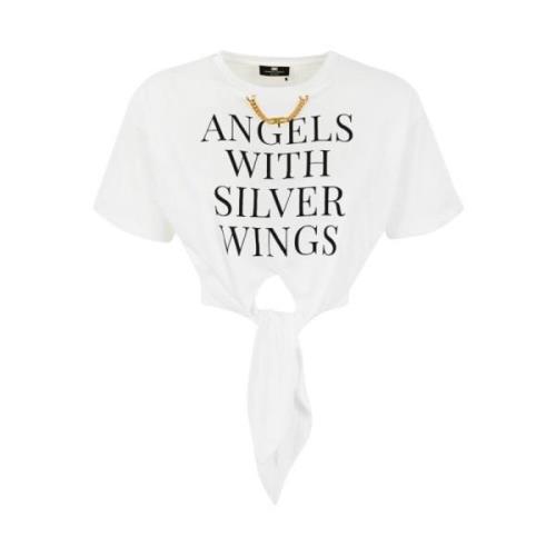Stijlvolle T-Shirt Elisabetta Franchi , White , Dames