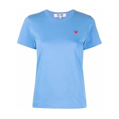 Blauw Katoenen Dames Hart T-Shirt Comme des Garçons Play , Blue , Dame...